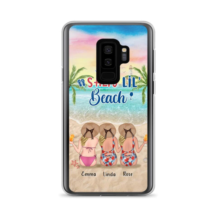 Custom Personalized Beach Girls Phone Case - Upto 3 Girls - Gift Idea For Friends/ Sisters - Salty Lil' Beach - Case For iPhone And Samsung