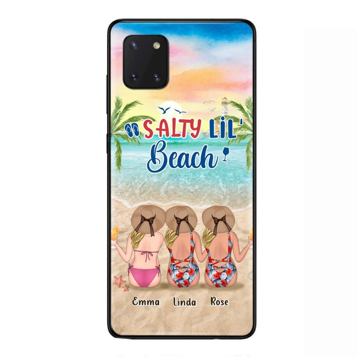 Custom Personalized Beach Girls Phone Case - Upto 3 Girls - Gift Idea For Friends/ Sisters - Salty Lil' Beach - Case For iPhone And Samsung