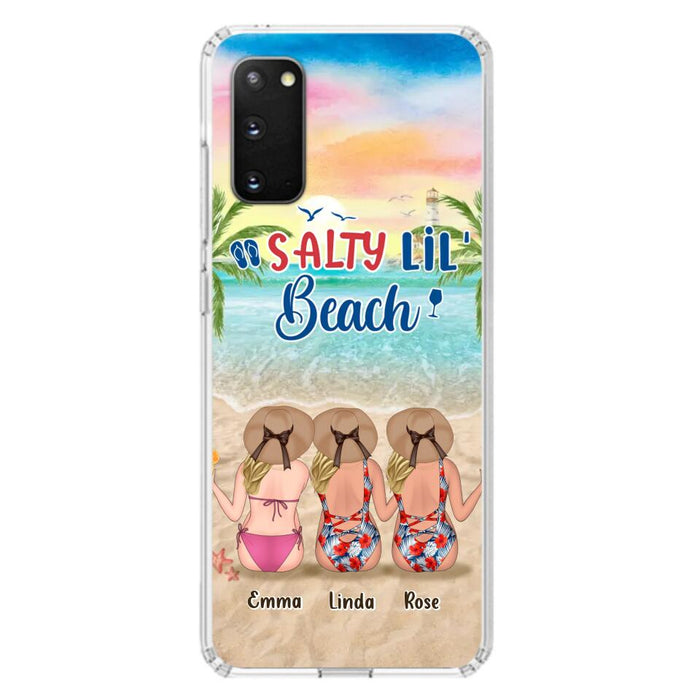 Custom Personalized Beach Girls Phone Case - Upto 3 Girls - Gift Idea For Friends/ Sisters - Salty Lil' Beach - Case For iPhone And Samsung