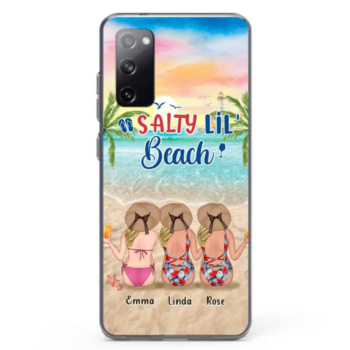 Custom Personalized Beach Girls Phone Case - Upto 3 Girls - Gift Idea For Friends/ Sisters - Salty Lil' Beach - Case For iPhone And Samsung