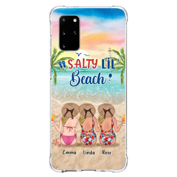 Custom Personalized Beach Girls Phone Case - Upto 3 Girls - Gift Idea For Friends/ Sisters - Salty Lil' Beach - Case For iPhone And Samsung