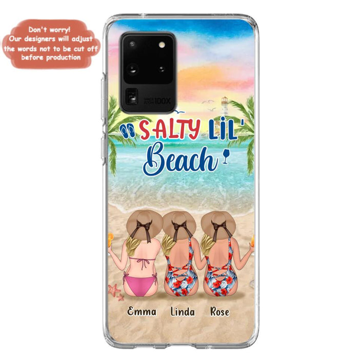 Custom Personalized Beach Girls Phone Case - Upto 3 Girls - Gift Idea For Friends/ Sisters - Salty Lil' Beach - Case For iPhone And Samsung