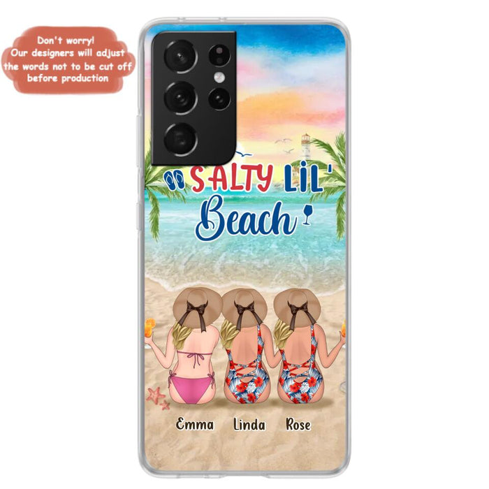 Custom Personalized Beach Girls Phone Case - Upto 3 Girls - Gift Idea For Friends/ Sisters - Salty Lil' Beach - Case For iPhone And Samsung