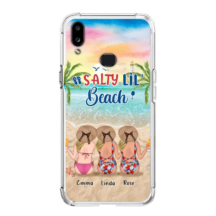 Custom Personalized Beach Girls Phone Case - Upto 3 Girls - Gift Idea For Friends/ Sisters - Salty Lil' Beach - Case For iPhone And Samsung