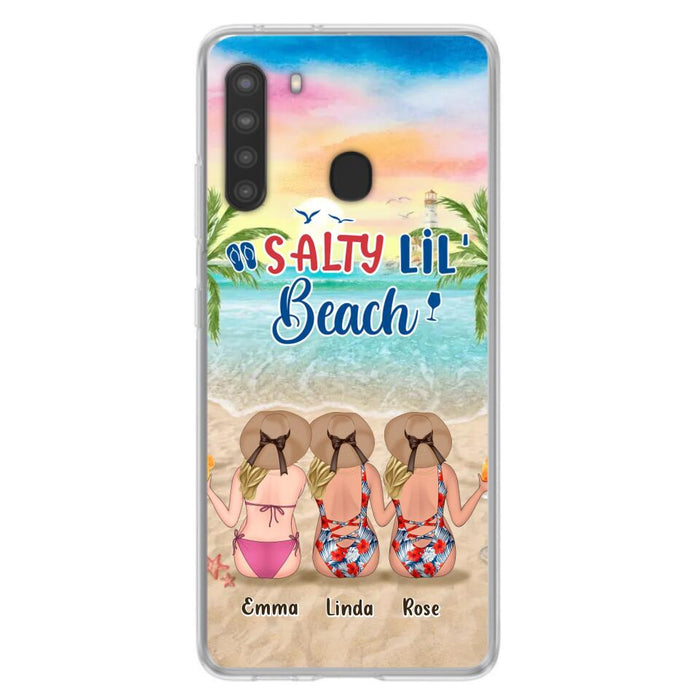 Custom Personalized Beach Girls Phone Case - Upto 3 Girls - Gift Idea For Friends/ Sisters - Salty Lil' Beach - Case For iPhone And Samsung