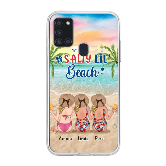 Custom Personalized Beach Girls Phone Case - Upto 3 Girls - Gift Idea For Friends/ Sisters - Salty Lil' Beach - Case For iPhone And Samsung