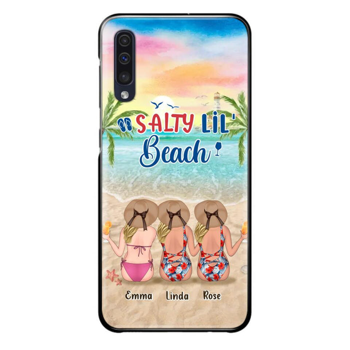 Custom Personalized Beach Girls Phone Case - Upto 3 Girls - Gift Idea For Friends/ Sisters - Salty Lil' Beach - Case For iPhone And Samsung