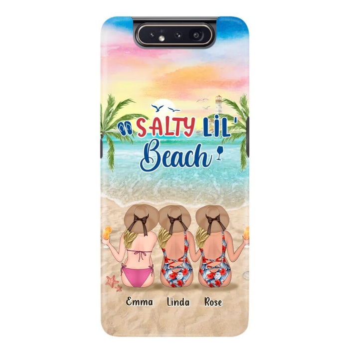 Custom Personalized Beach Girls Phone Case - Upto 3 Girls - Gift Idea For Friends/ Sisters - Salty Lil' Beach - Case For iPhone And Samsung