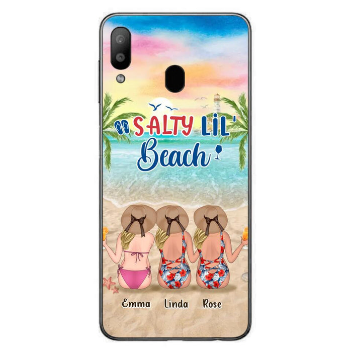 Custom Personalized Beach Girls Phone Case - Upto 3 Girls - Gift Idea For Friends/ Sisters - Salty Lil' Beach - Case For iPhone And Samsung