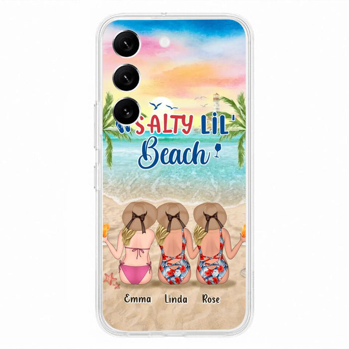 Custom Personalized Beach Girls Phone Case - Upto 3 Girls - Gift Idea For Friends/ Sisters - Salty Lil' Beach - Case For iPhone And Samsung