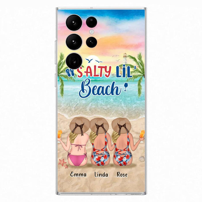 Custom Personalized Beach Girls Phone Case - Upto 3 Girls - Gift Idea For Friends/ Sisters - Salty Lil' Beach - Case For iPhone And Samsung