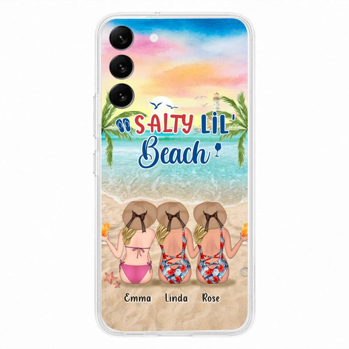 Custom Personalized Beach Girls Phone Case - Upto 3 Girls - Gift Idea For Friends/ Sisters - Salty Lil' Beach - Case For iPhone And Samsung