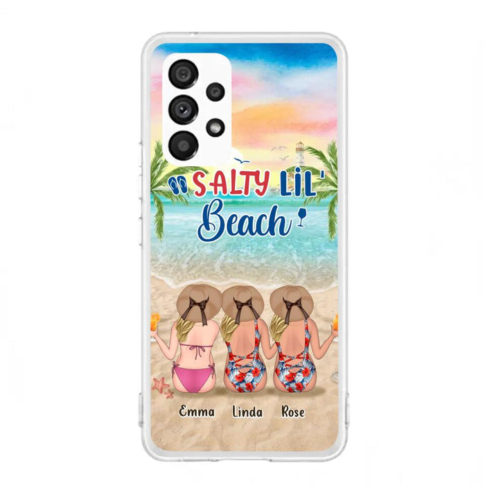 Custom Personalized Beach Girls Phone Case - Upto 3 Girls - Gift Idea For Friends/ Sisters - Salty Lil' Beach - Case For iPhone And Samsung