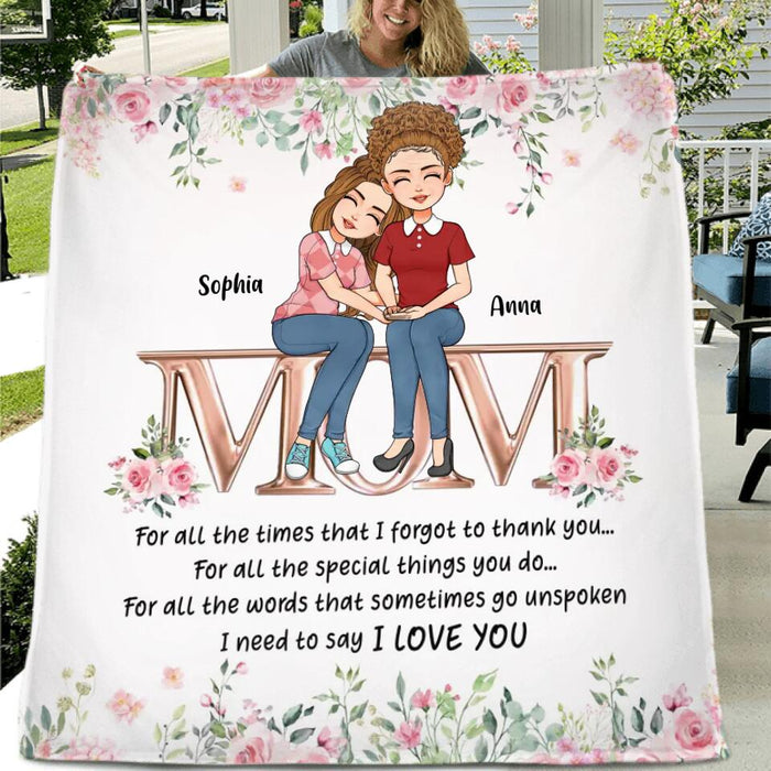 Custom Personalized Mom & Daughter Quilt/Single Layer Fleece Blanket - Gift Idea For Mother's Day From Daughter - I Need To Say I Love You