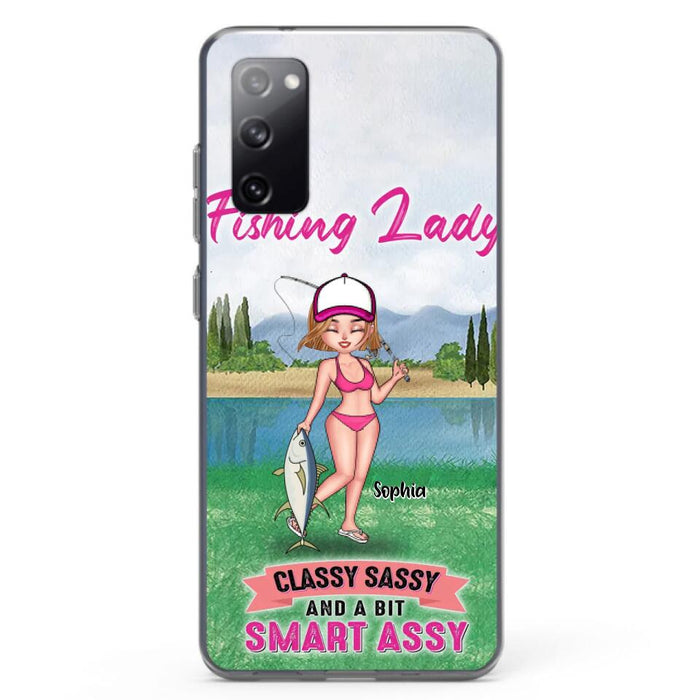 Custom Personalized Fishing Girl Phone Case - Gift Idea For Fishing Lovers - Fishing Lady, Classy Sassy And A Bit Smart Assy - Cases For iPhone & Samsung