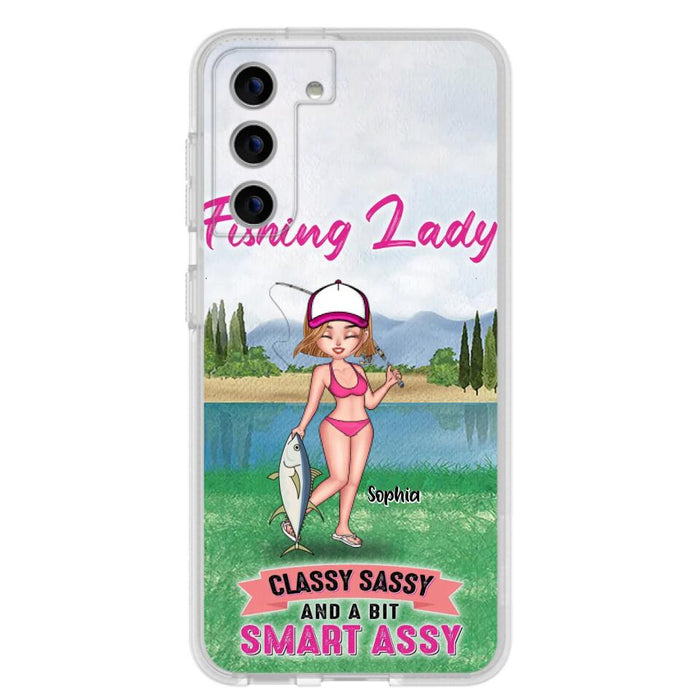 Custom Personalized Fishing Girl Phone Case - Gift Idea For Fishing Lovers - Fishing Lady, Classy Sassy And A Bit Smart Assy - Cases For iPhone & Samsung