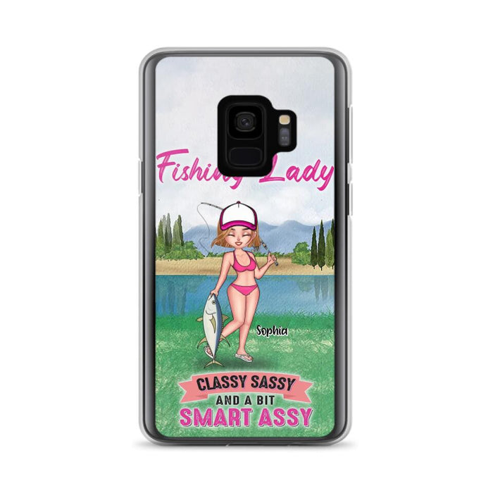 Custom Personalized Fishing Girl Phone Case - Gift Idea For Fishing Lovers - Fishing Lady, Classy Sassy And A Bit Smart Assy - Cases For iPhone & Samsung