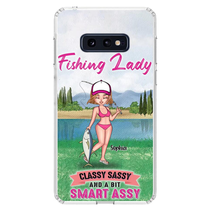 Custom Personalized Fishing Girl Phone Case - Gift Idea For Fishing Lovers - Fishing Lady, Classy Sassy And A Bit Smart Assy - Cases For iPhone & Samsung