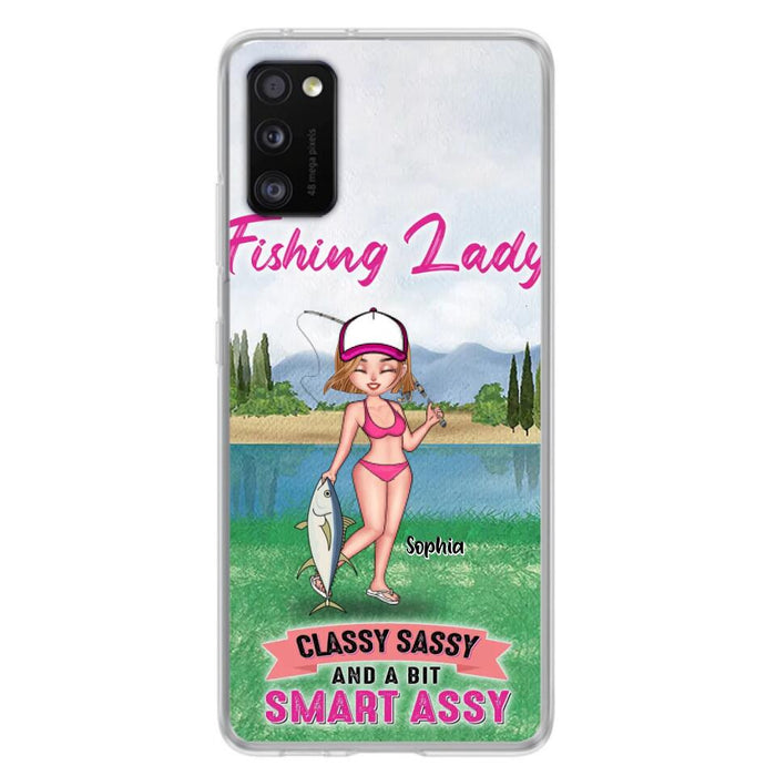 Custom Personalized Fishing Girl Phone Case - Gift Idea For Fishing Lovers - Fishing Lady, Classy Sassy And A Bit Smart Assy - Cases For iPhone & Samsung