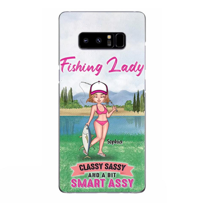 Custom Personalized Fishing Girl Phone Case - Gift Idea For Fishing Lovers - Fishing Lady, Classy Sassy And A Bit Smart Assy - Cases For iPhone & Samsung