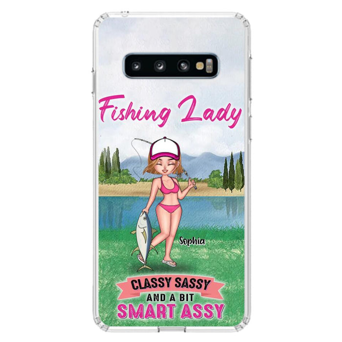 Custom Personalized Fishing Girl Phone Case - Gift Idea For Fishing Lovers - Fishing Lady, Classy Sassy And A Bit Smart Assy - Cases For iPhone & Samsung