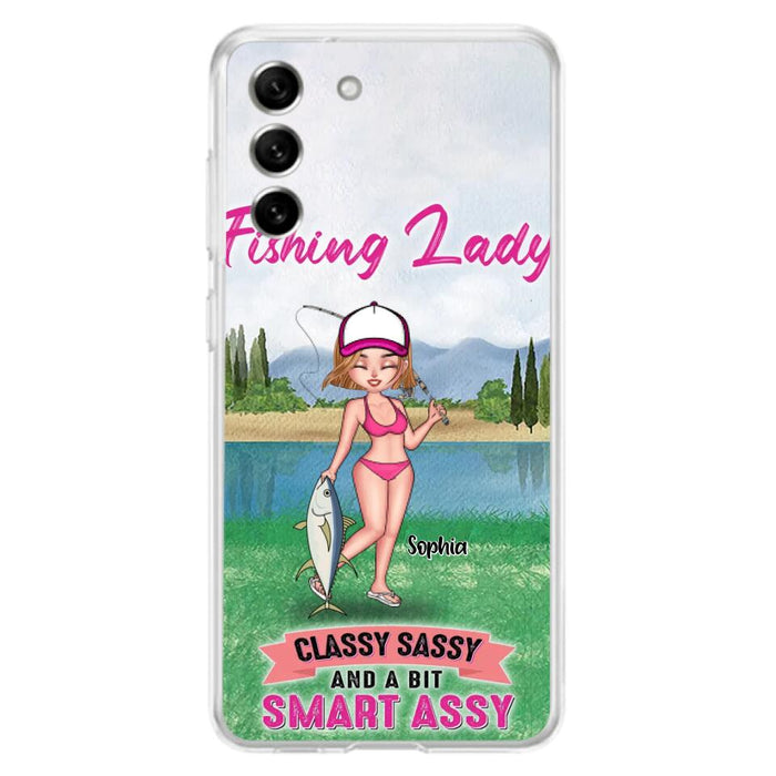 Custom Personalized Fishing Girl Phone Case - Gift Idea For Fishing Lovers - Fishing Lady, Classy Sassy And A Bit Smart Assy - Cases For iPhone & Samsung