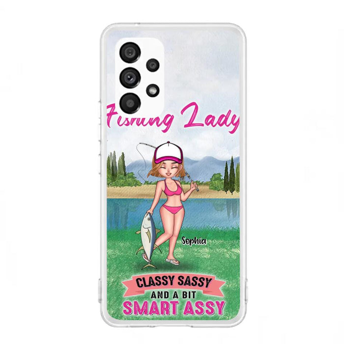 Custom Personalized Fishing Girl Phone Case - Gift Idea For Fishing Lovers - Fishing Lady, Classy Sassy And A Bit Smart Assy - Cases For iPhone & Samsung