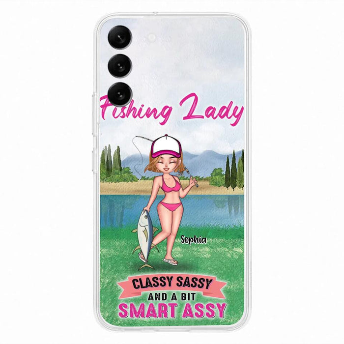 Custom Personalized Fishing Girl Phone Case - Gift Idea For Fishing Lovers - Fishing Lady, Classy Sassy And A Bit Smart Assy - Cases For iPhone & Samsung