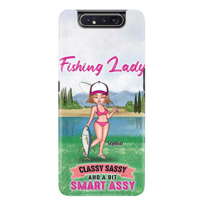 Custom Personalized Fishing Girl Phone Case - Gift Idea For Fishing Lovers - Fishing Lady, Classy Sassy And A Bit Smart Assy - Cases For iPhone & Samsung