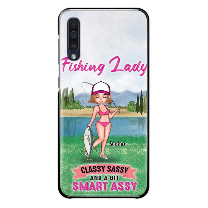 Custom Personalized Fishing Girl Phone Case - Gift Idea For Fishing Lovers - Fishing Lady, Classy Sassy And A Bit Smart Assy - Cases For iPhone & Samsung