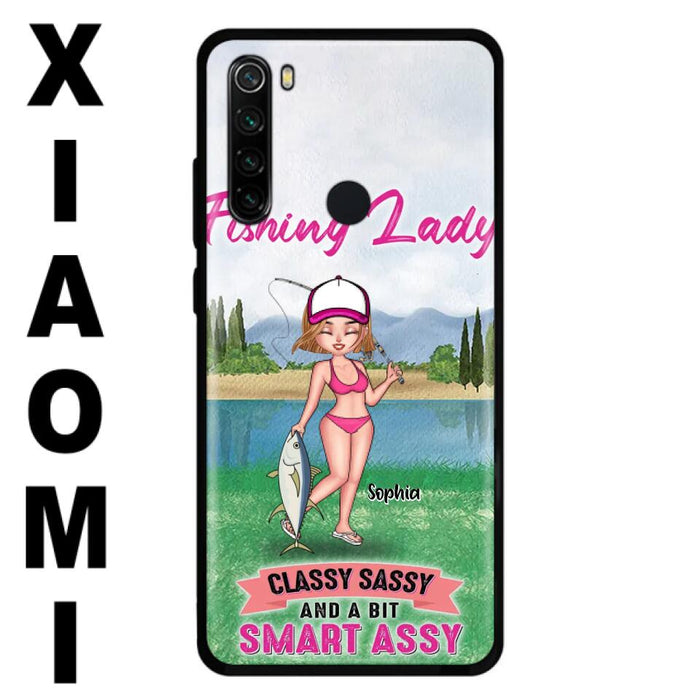 Custom Personalized Fishing Girl Phone Case - Gift Idea For Fishing Lovers - Fishing Lady, Classy Sassy And A Bit Smart Assy - Cases For Oppo, Xiaomi & Huawei