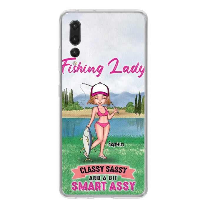 Custom Personalized Fishing Girl Phone Case - Gift Idea For Fishing Lovers - Fishing Lady, Classy Sassy And A Bit Smart Assy - Cases For Oppo, Xiaomi & Huawei