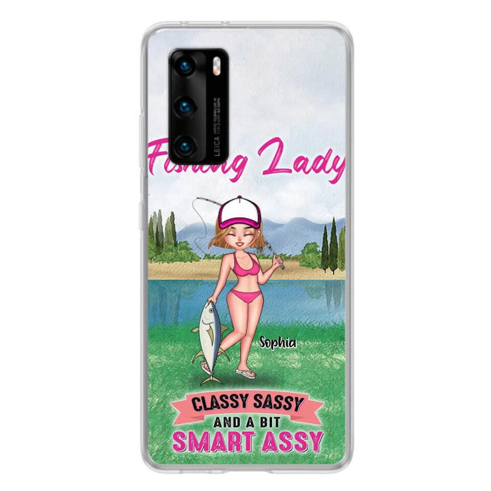 Custom Personalized Fishing Girl Phone Case - Gift Idea For Fishing Lovers - Fishing Lady, Classy Sassy And A Bit Smart Assy - Cases For Oppo, Xiaomi & Huawei