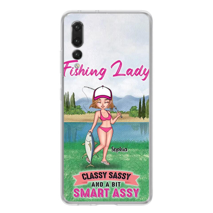 Custom Personalized Fishing Girl Phone Case - Gift Idea For Fishing Lovers - Fishing Lady, Classy Sassy And A Bit Smart Assy - Cases For Oppo, Xiaomi & Huawei