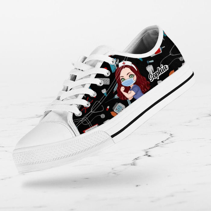 Custom Personalized Nurse Low Top Sneakers - Gift Idea For Nurse