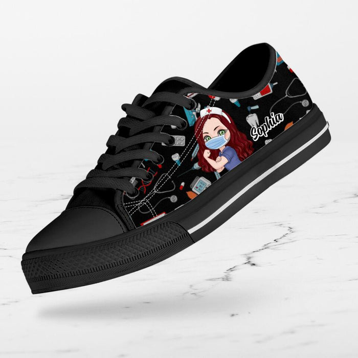 Custom Personalized Nurse Low Top Sneakers - Gift Idea For Nurse