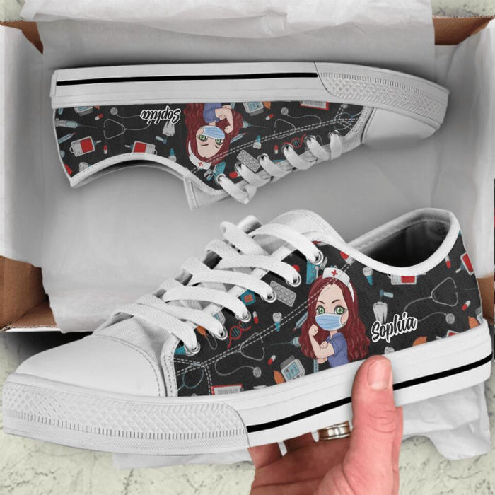 Custom Personalized Nurse Low Top Sneakers - Gift Idea For Nurse