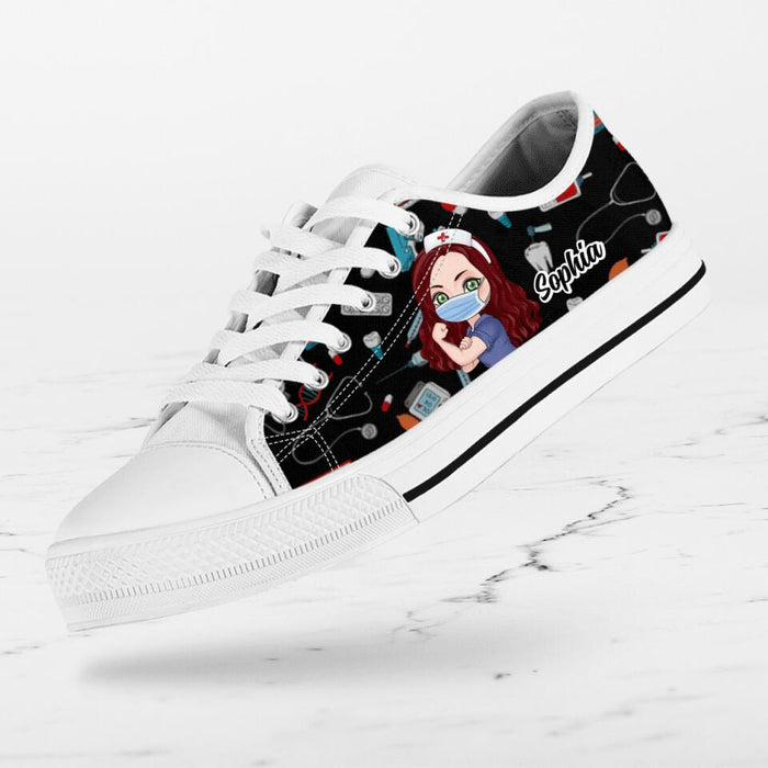 Custom Personalized Nurse Low Top Sneakers - Gift Idea For Nurse