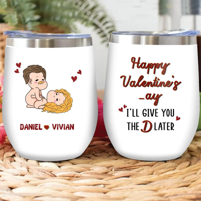 Personalized Valentine's Day Wine Tumbler - Valentine's Day Gift - Happy Valentine's Day - Stuck In Yours