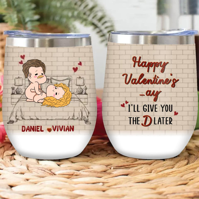 Personalized Valentine's Day Wine Tumbler - Valentine's Day Gift - Stuck In Yours - Happy Valentine's Day