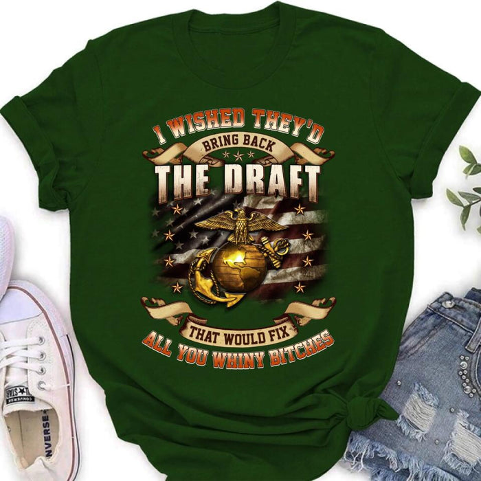 Custom Personalized Veteran T-shirt/ Long Sleeve/ Sweatshirt/ Hoodie - Gift Idea For Veteran - I Wished They'd Bring Back The Draft