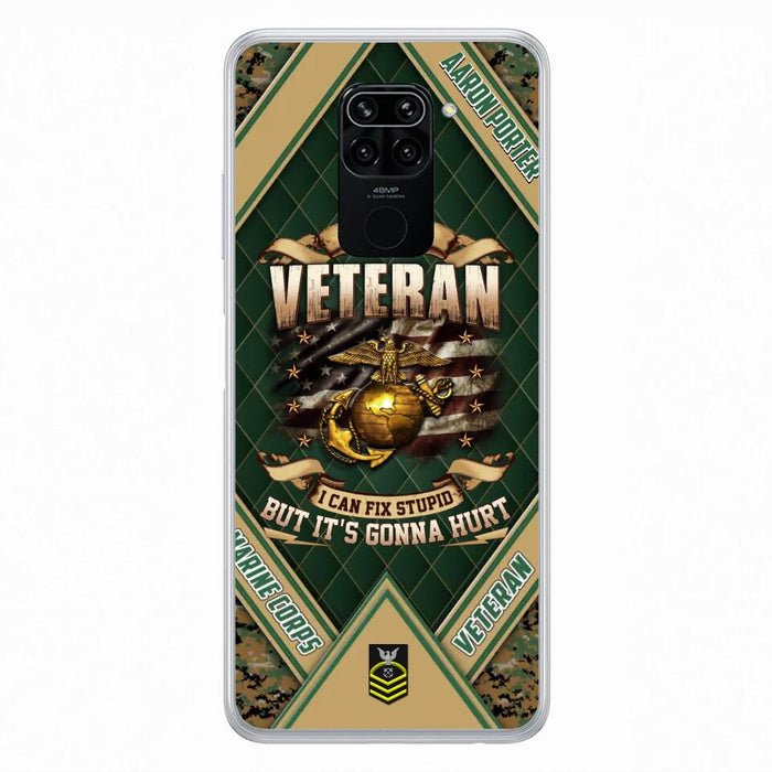 Custom Personalized Veteran Phone Case - Gift Idea For Veteran - I Am A veteran I Can Fix Stupid But It's Gonna Hurt - Case For Xiaomi, Oppo And Huawei