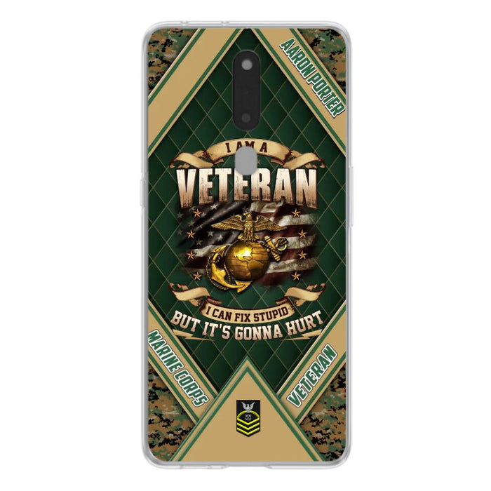 Custom Personalized Veteran Phone Case - Gift Idea For Veteran - I Am A veteran I Can Fix Stupid But It's Gonna Hurt - Case For Xiaomi, Oppo And Huawei