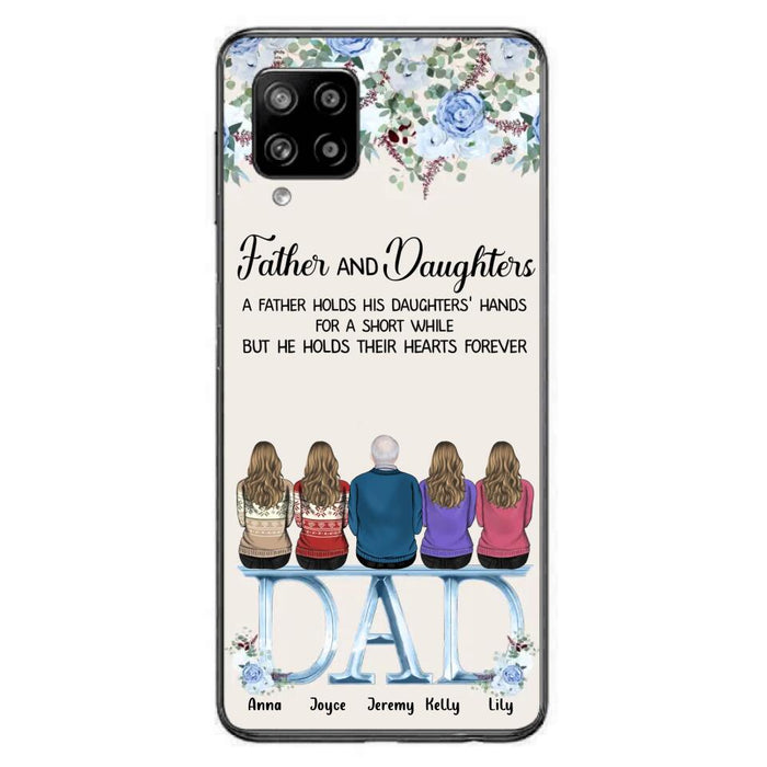 Custom Personalized Father Phone Case - Upto 5 People - Father's Day Gift Idea For Father - Father & Daughters A Father Holds His Daughters Hands For A Short While - Case for iPhone/Samsung