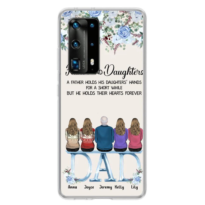 Custom Personalized Father Phone Case - Upto 5 People - Father's Day Gift Idea For Father - Father & Daughters A Father Holds His Daughters Hands For A Short While - Case for Xiaomi/Huawei/Oppo