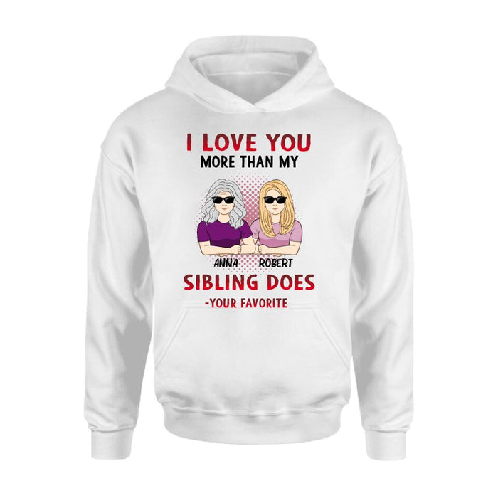 Custom Personalized Mother & Daughter T-shirt/Hoodie/Long Sleeve/Sweatshirt - Gift Idea For Mother's Day From Daughter - I Love You More Than My Sibling Does, Your Favorite