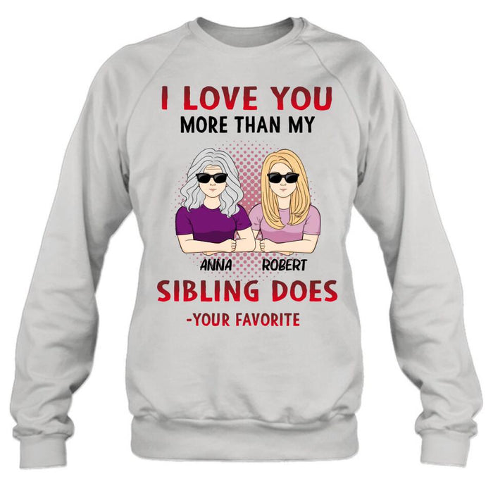 Custom Personalized Mother & Daughter T-shirt/Hoodie/Long Sleeve/Sweatshirt - Gift Idea For Mother's Day From Daughter - I Love You More Than My Sibling Does, Your Favorite