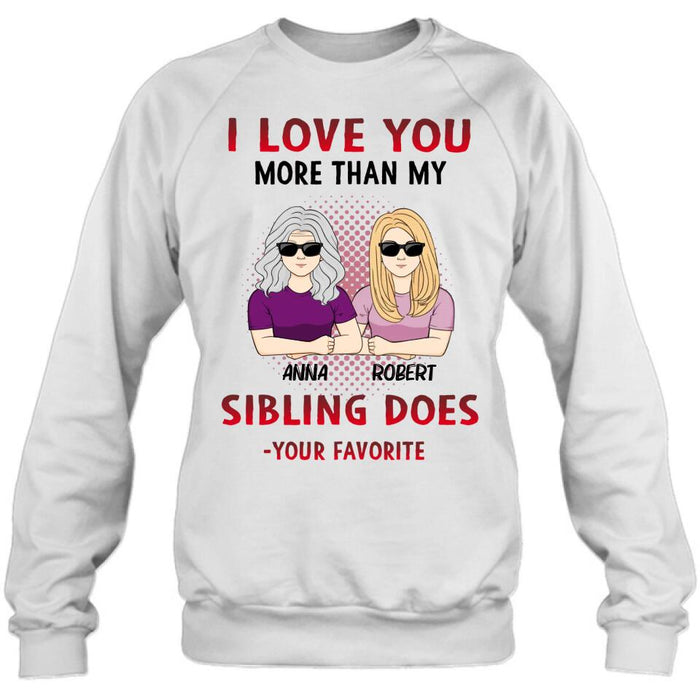 Custom Personalized Mother & Daughter T-shirt/Hoodie/Long Sleeve/Sweatshirt - Gift Idea For Mother's Day From Daughter - I Love You More Than My Sibling Does, Your Favorite