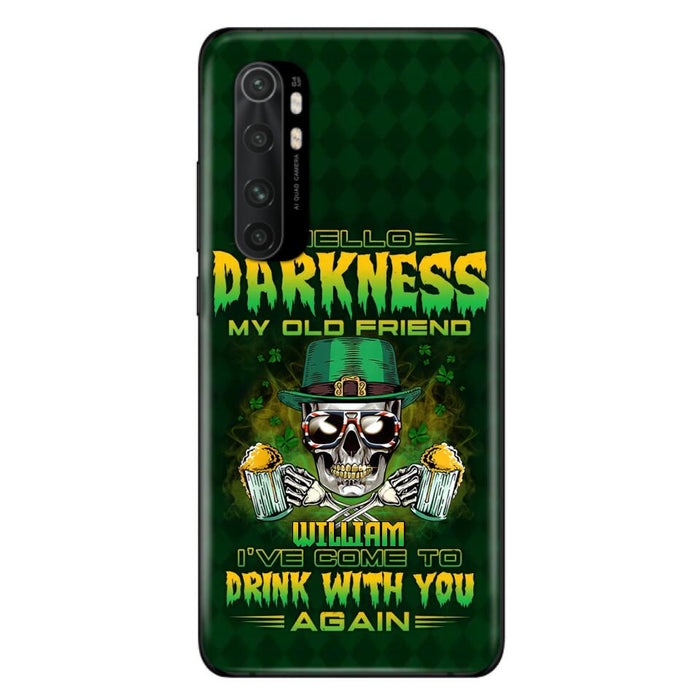 Custom Personalized St Patrick's Day Beer Skull Phone Case - Gift Idea For St Patrick's Day/ Beer Lover - Hello Darkness My Old Friend I've Come To Drink With You Again - Case For Xiaomi/Oppo/Huawei