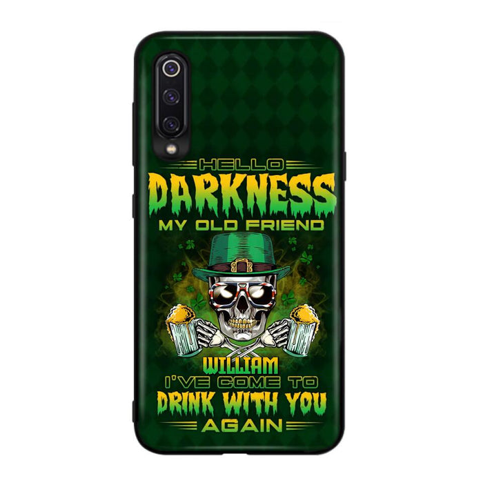 Custom Personalized St Patrick's Day Beer Skull Phone Case - Gift Idea For St Patrick's Day/ Beer Lover - Hello Darkness My Old Friend I've Come To Drink With You Again - Case For Xiaomi/Oppo/Huawei